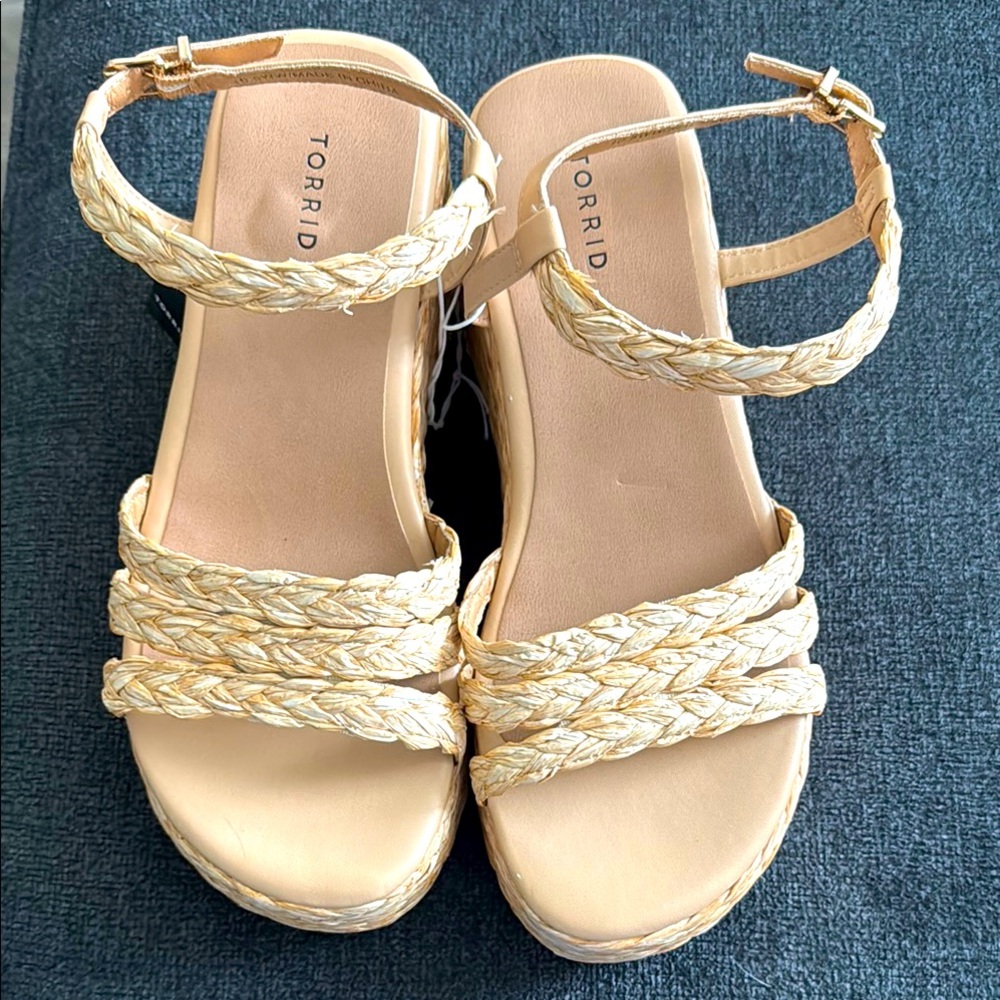 Torrid Tan Braided Sandals Flat Sole